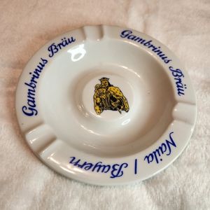 🍺Rare Vintage Emil Sahm "Gambrinus Bräu" Ashtray Made in Germany Mid Century